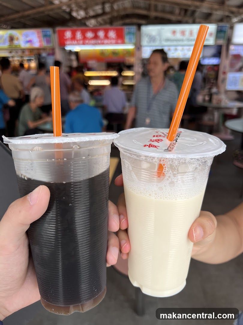 Two Drinks at a Food Stall