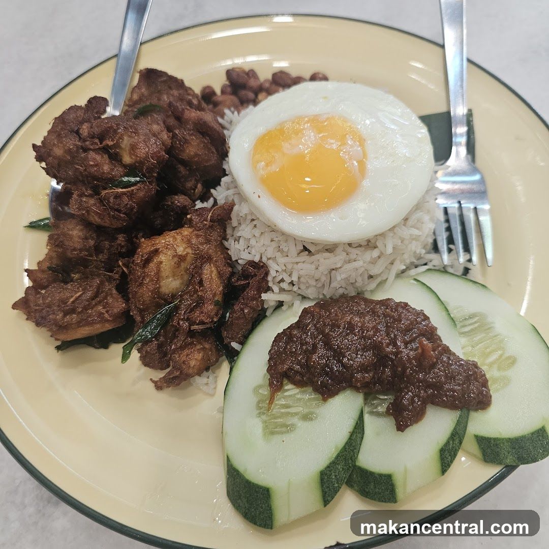 Nasi Lemak with Fried Chicken