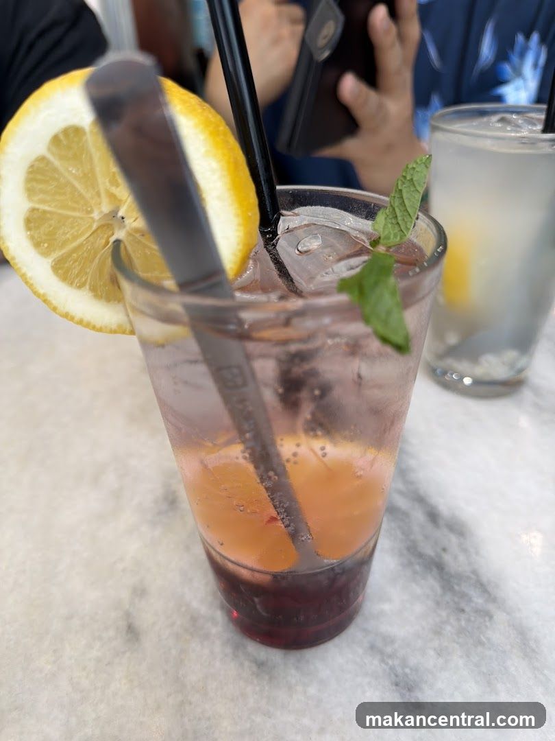 Two drinks on a marble table