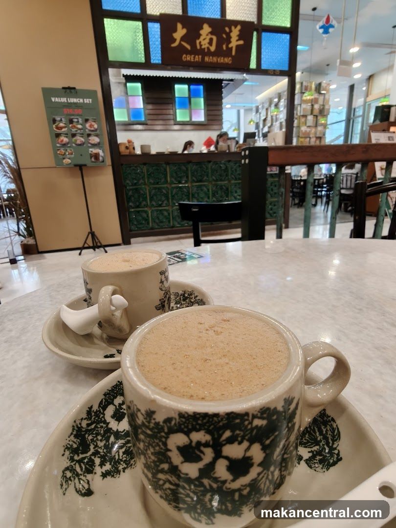 Two cups of coffee on a table