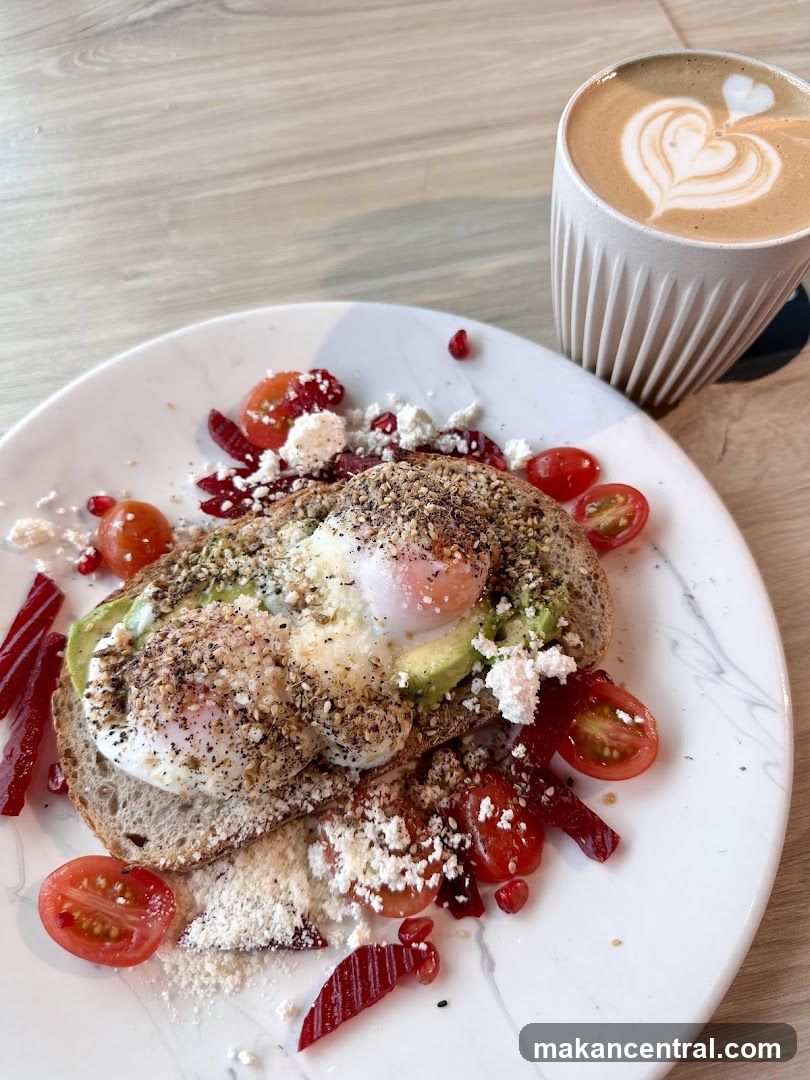 Avocado Toast with Eggs and Coffee