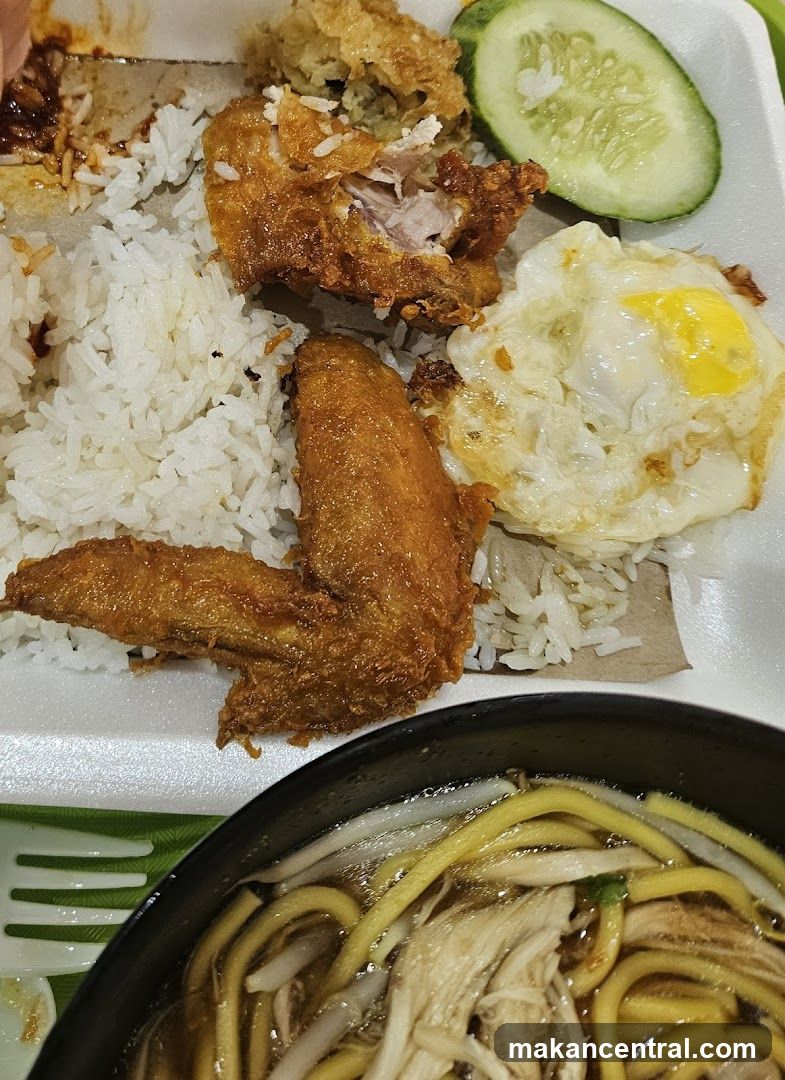 Fried Chicken Rice and Noodles