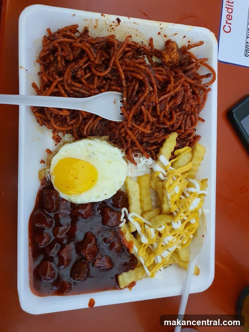 Noodles, Egg, and Fries