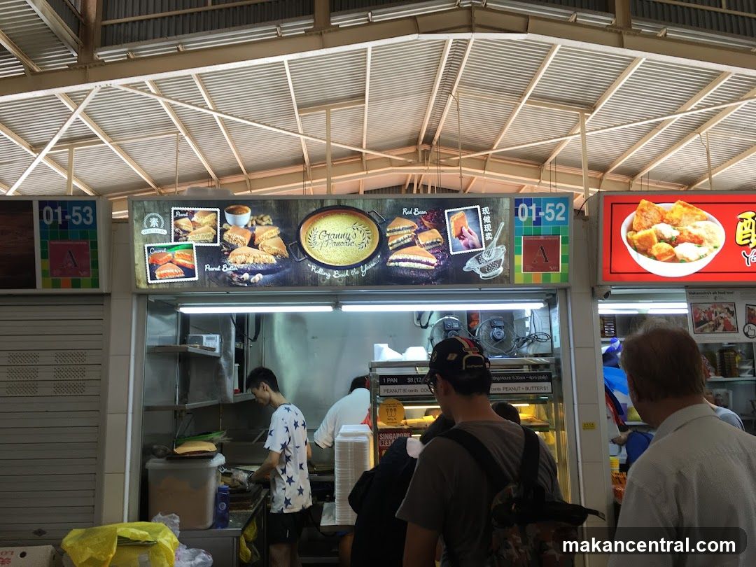 Food Stall with Pancakes and Other Dishes