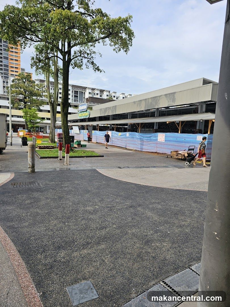 Market stalls under construction