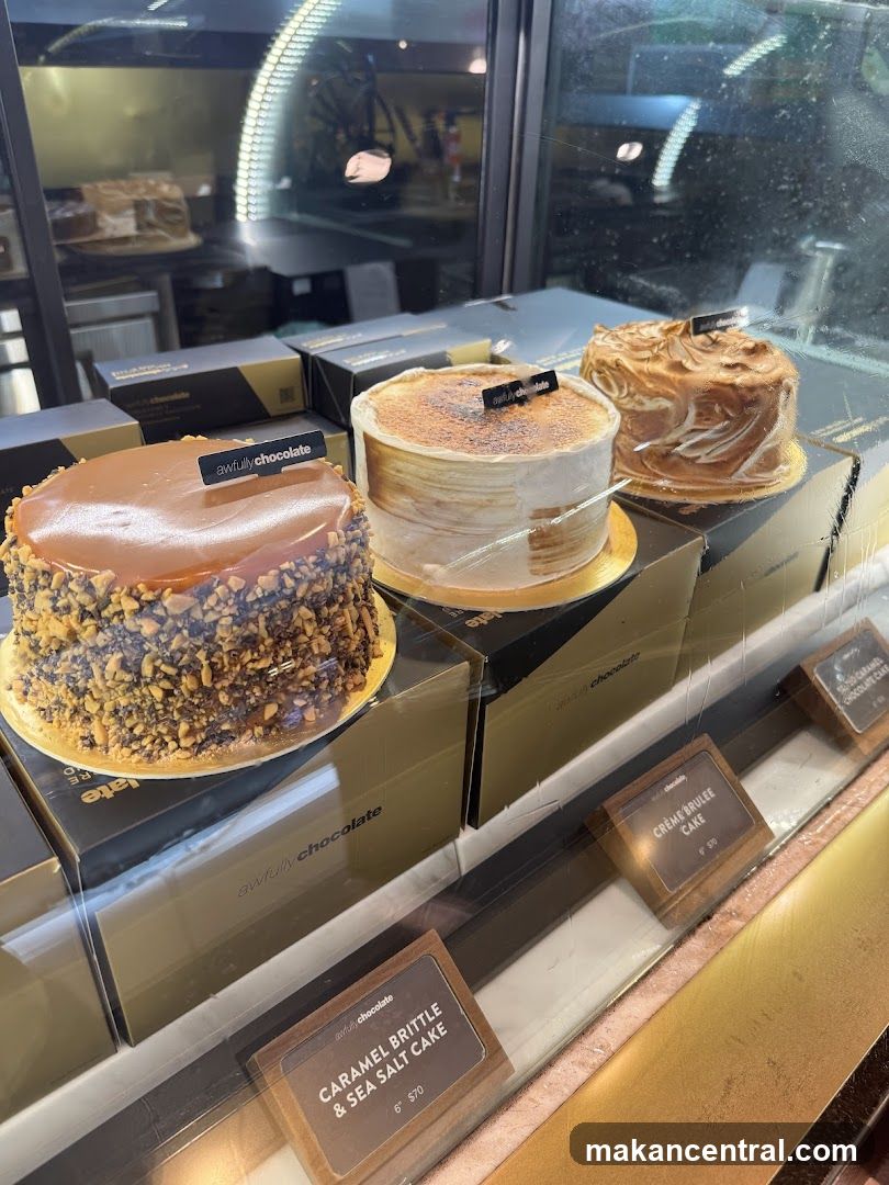 Cakes in a Display Case