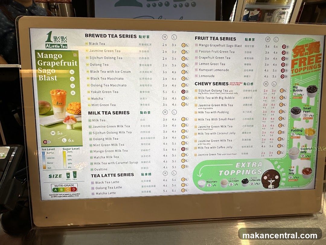 ALittle Tea Menu