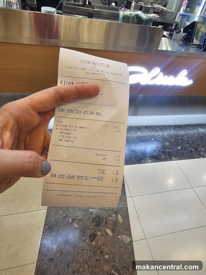 Receipt from A Little Tea