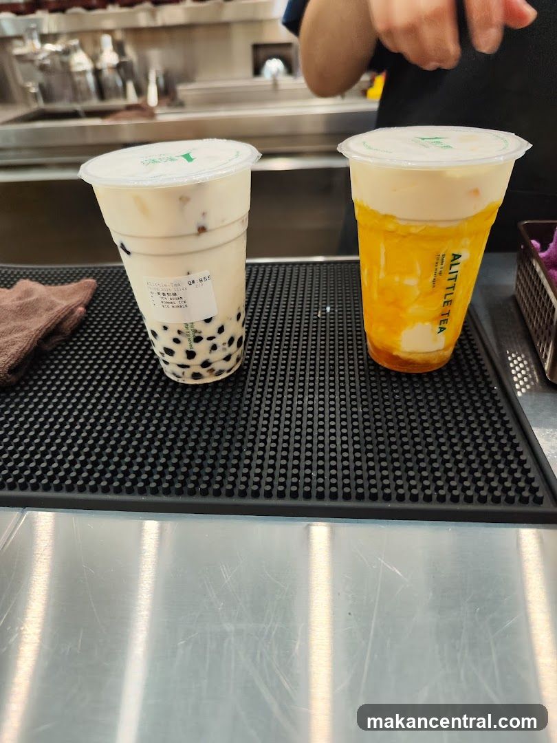 Two bubble tea drinks