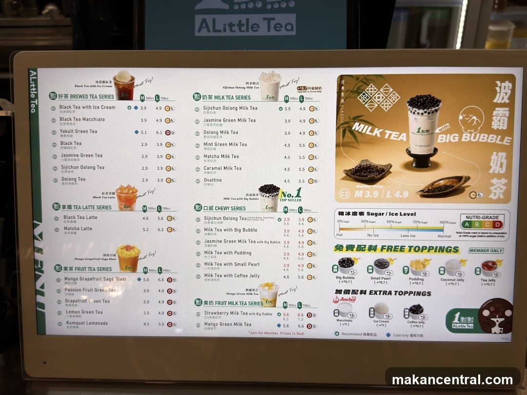 A Little Tea Menu