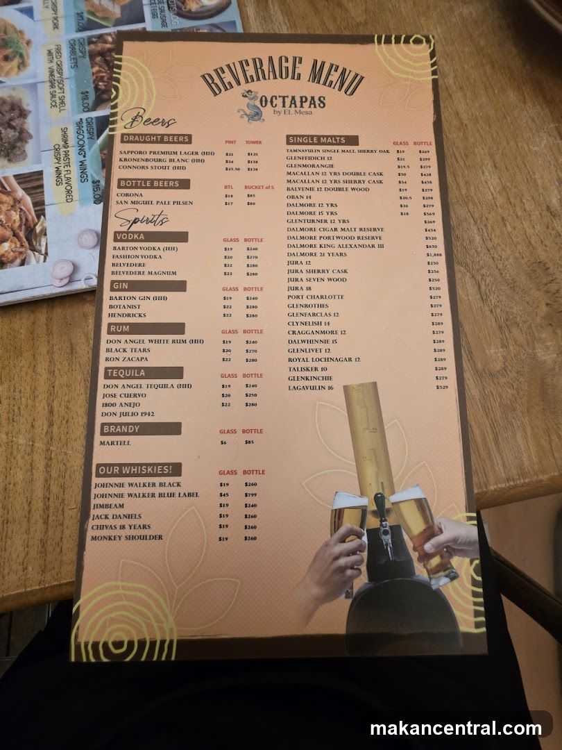 BEVERAGE MENU OCTAPAS by EL Mesa