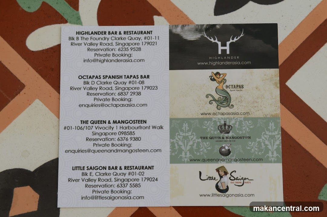 Restaurant Information Cards