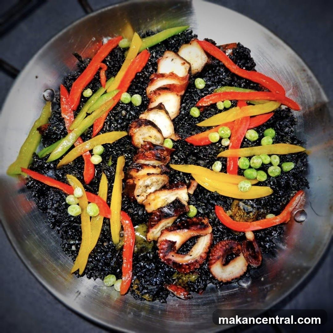 Black Rice with Octopus and Peppers