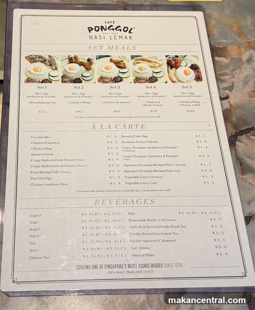 CAFÉ PONGGOL NASI LEMAK SET MEALS