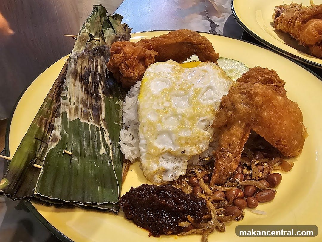 Nasi Lemak with Fried Chicken