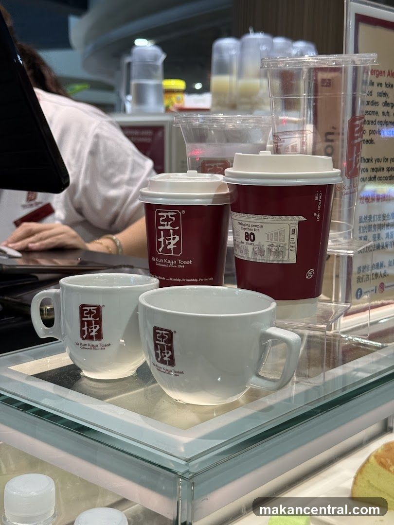 Ya Kun Kaya Toast Cups and Drinks