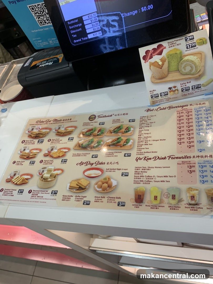 Ya Kun Kaya Toast Menu