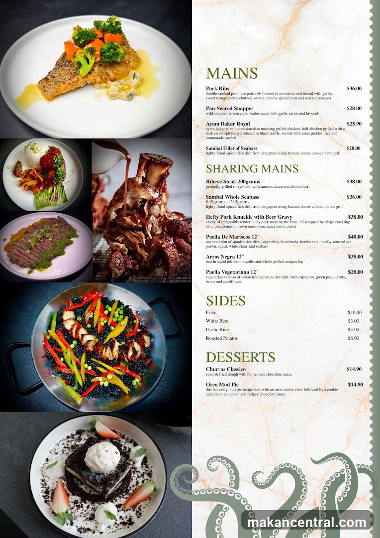MAINS, SHARING MAINS, SIDES, DESSERTS