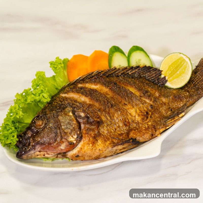 Whole Fried Fish with Garnish