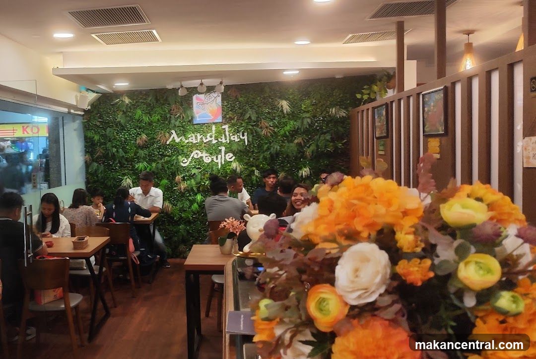 Restaurant Interior with Green Wall