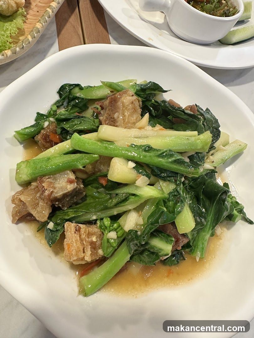 Stir-fried Chinese Broccoli with Crispy Pork Belly