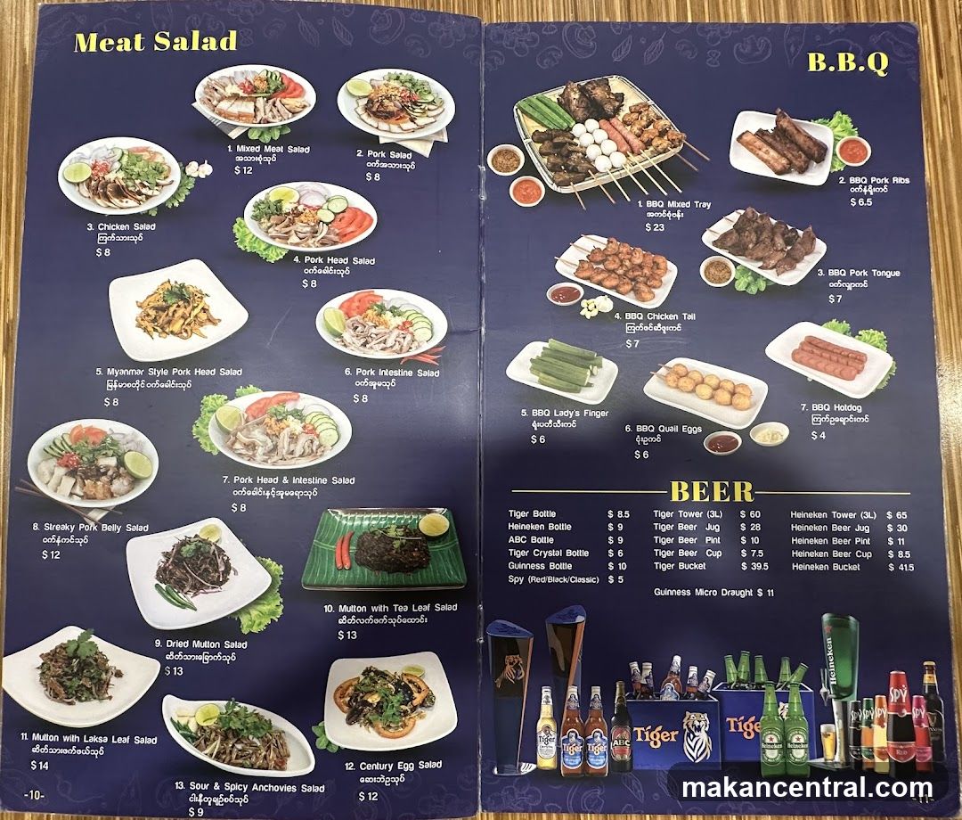 Meat Salad, B.B.Q, BEER