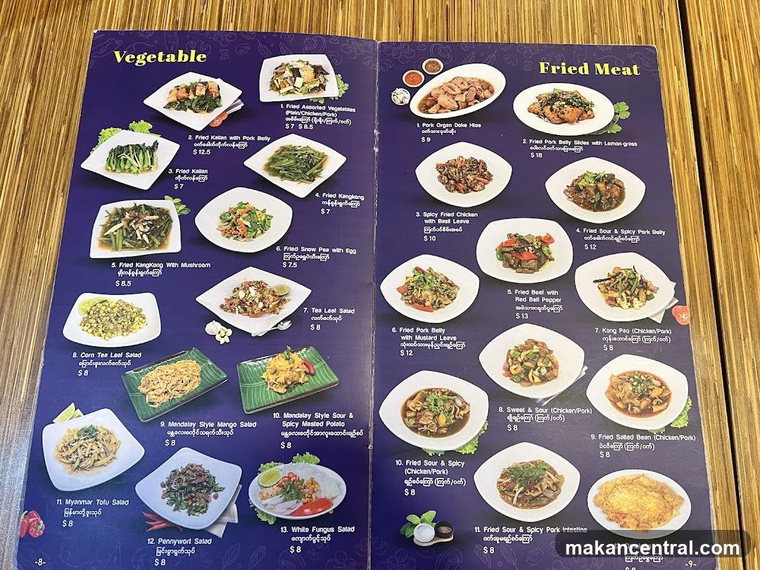 Vegetable and Fried Meat Menu