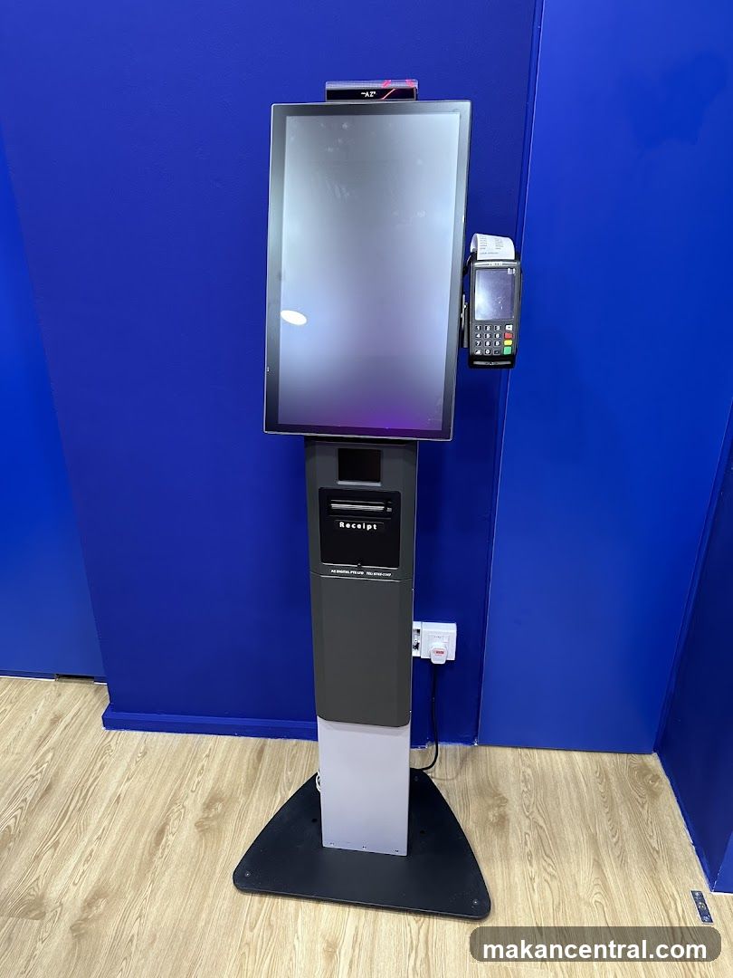 Self-service kiosk with payment terminal