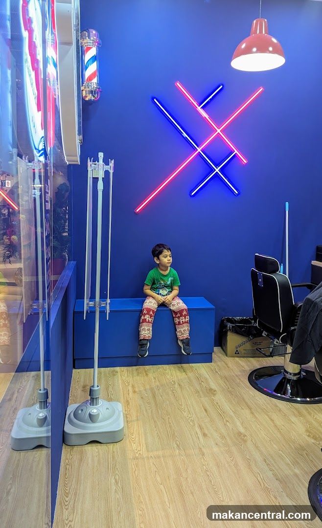 Barbershop Interior with Young Boy