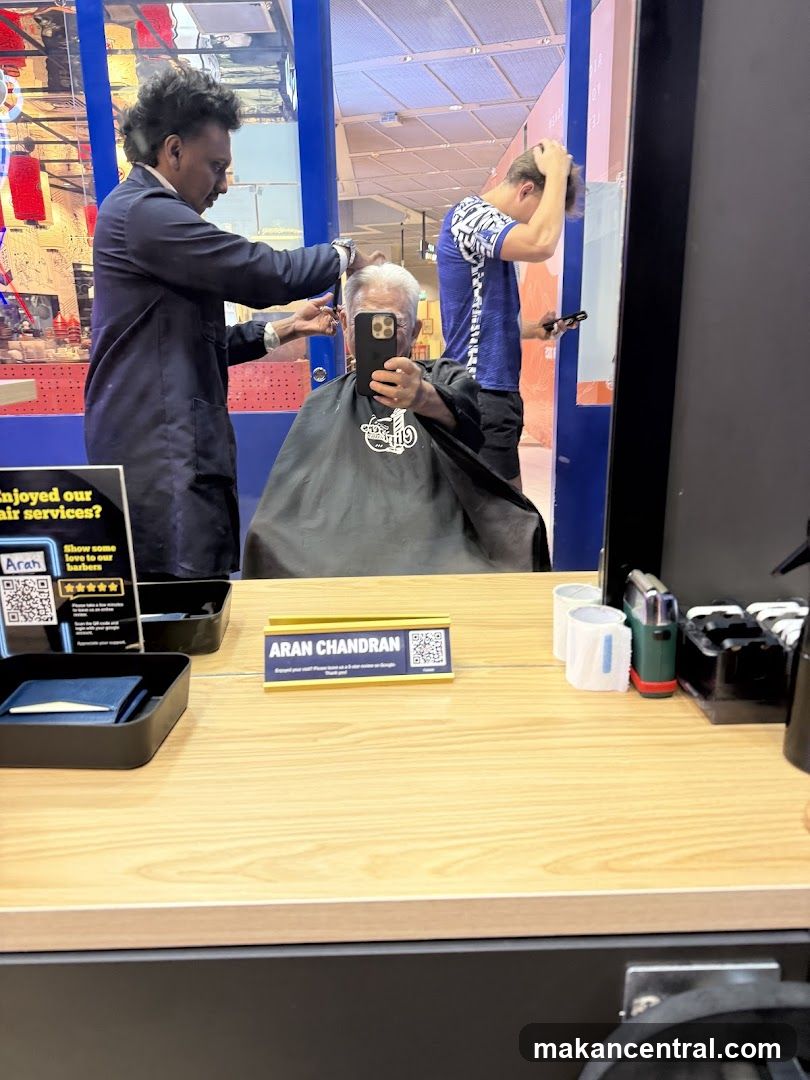 Barber cutting hair
