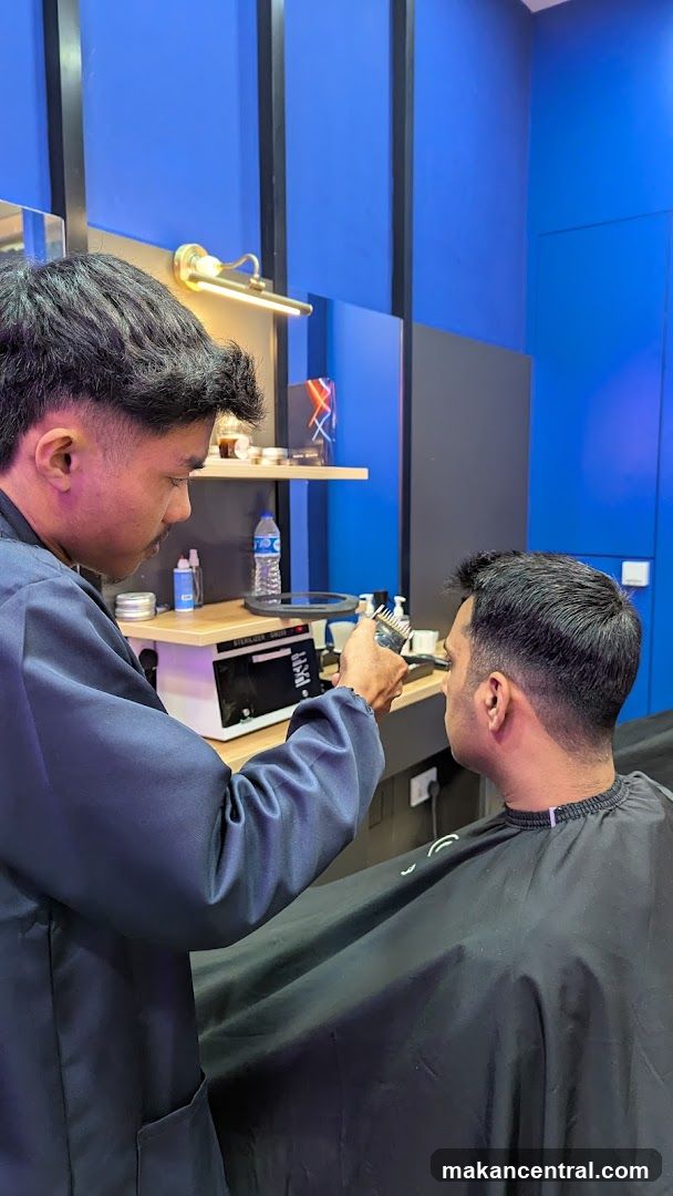 Barber giving a haircut