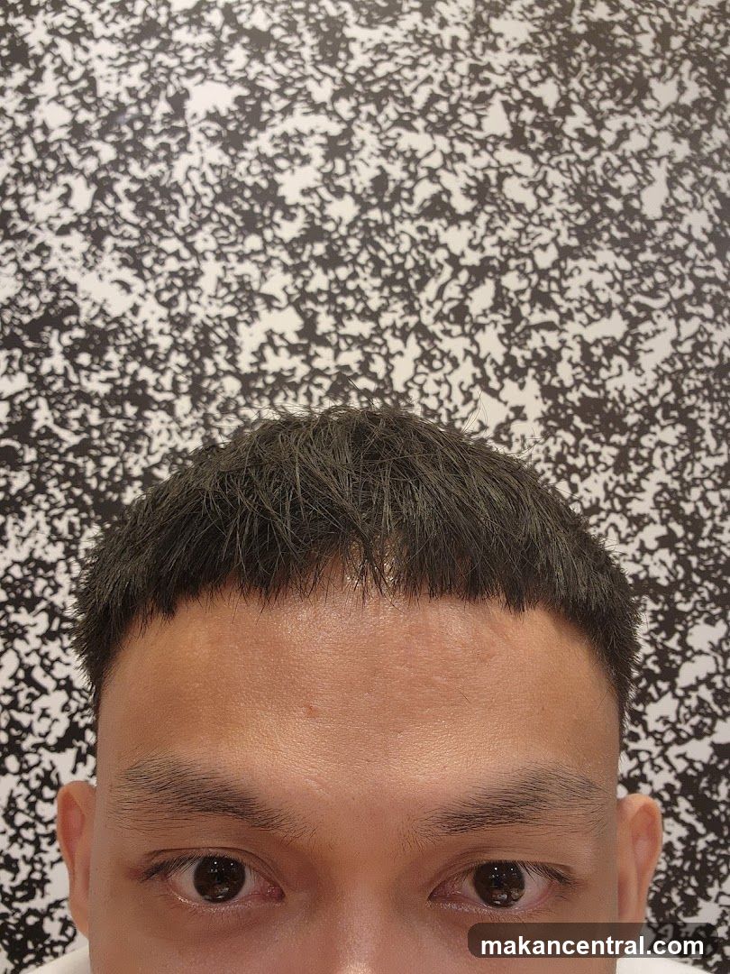 Close-up of a person's eyes and forehead