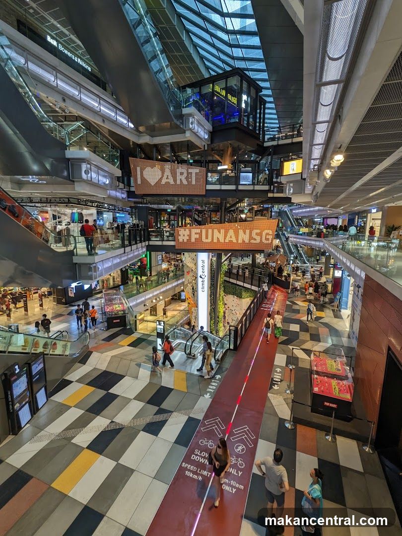 Indoor Shopping Mall with Art Installation