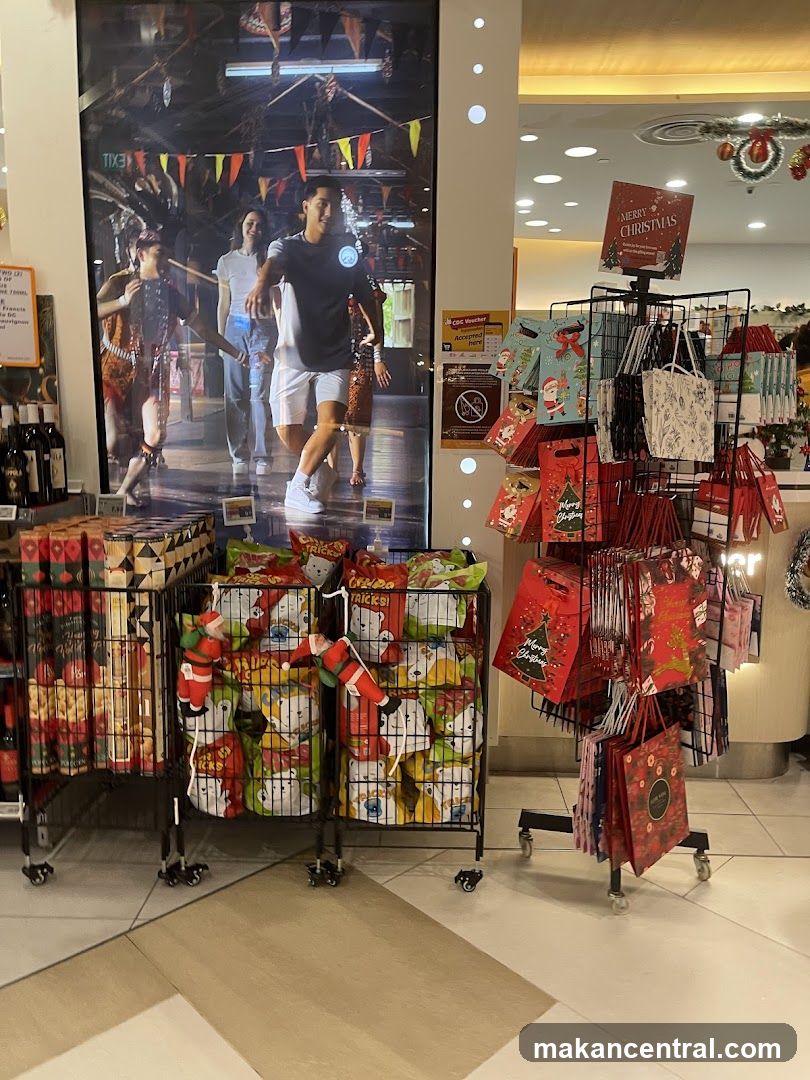 Christmas Gift Bags and Snacks Display