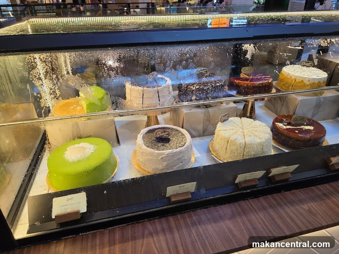 Cakes in a Display Case