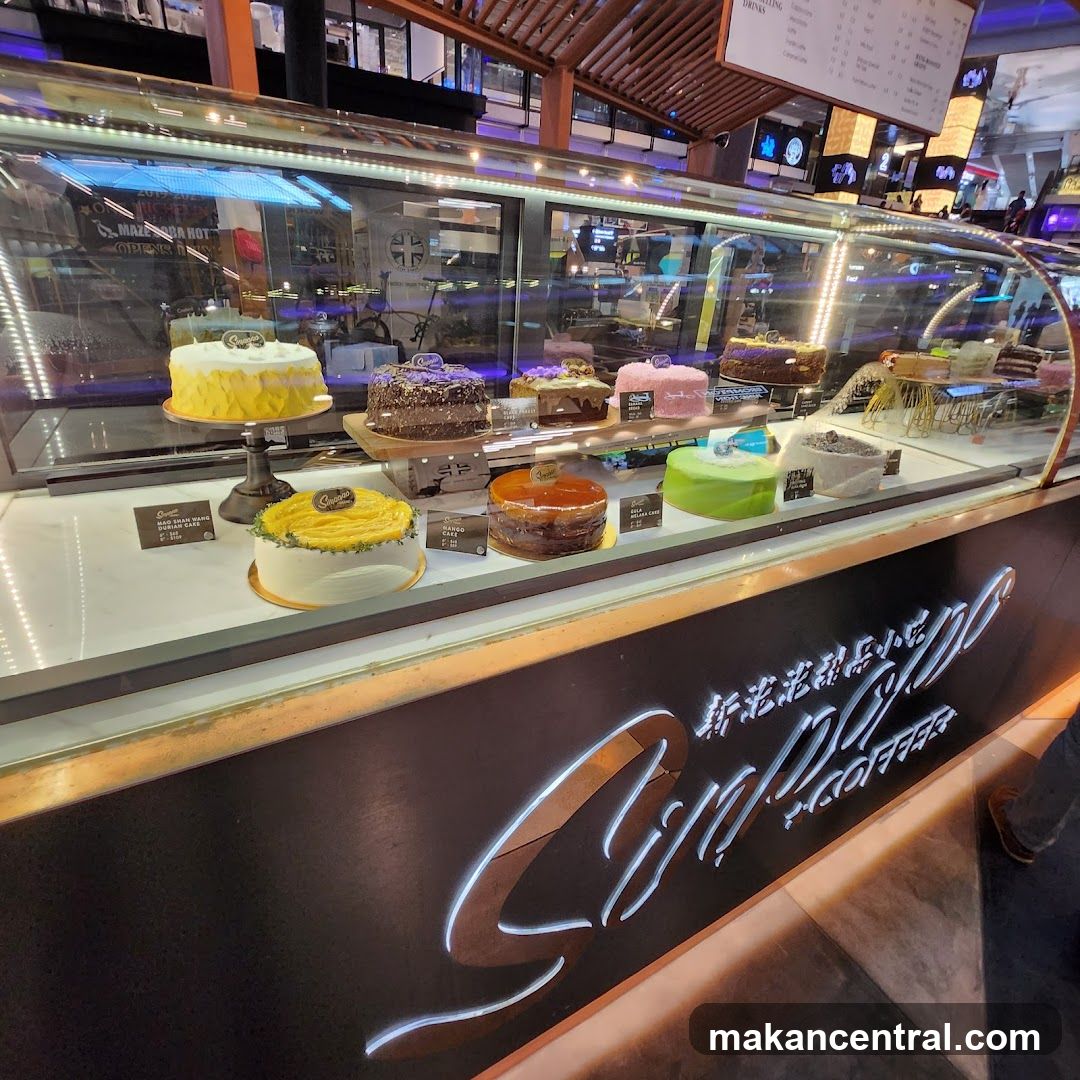 Cakes in a Display Case