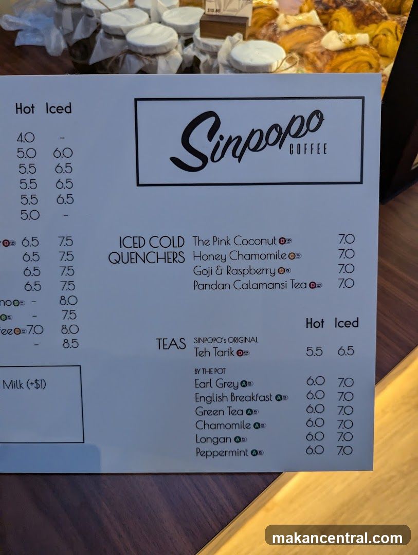Sinpopo Coffee Menu