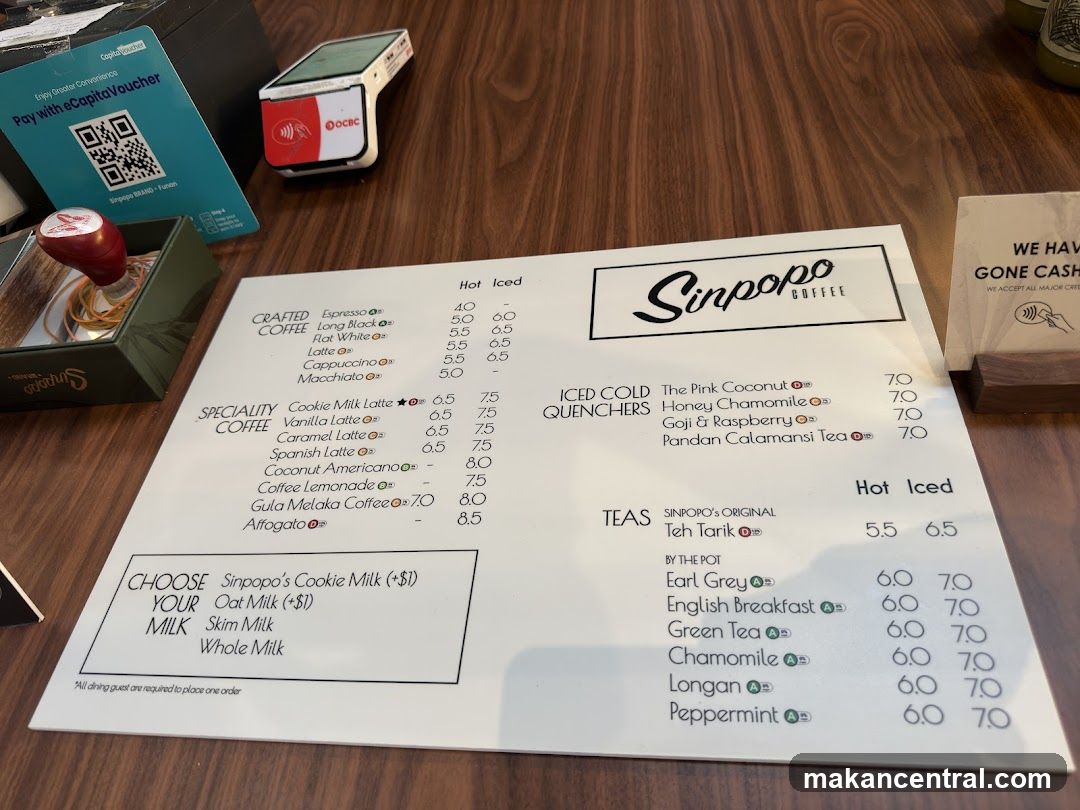 Sinpopo Coffee Menu