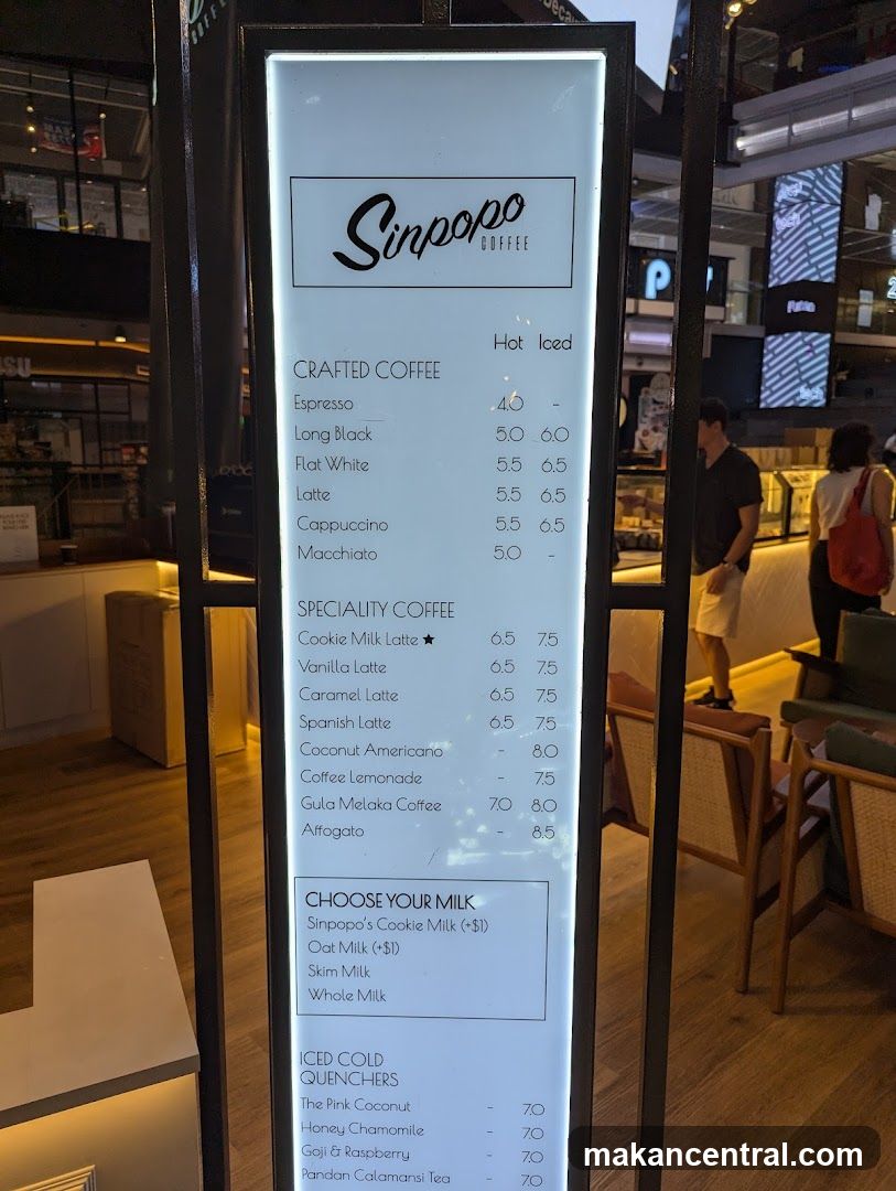 Sinpopo Coffee Menu