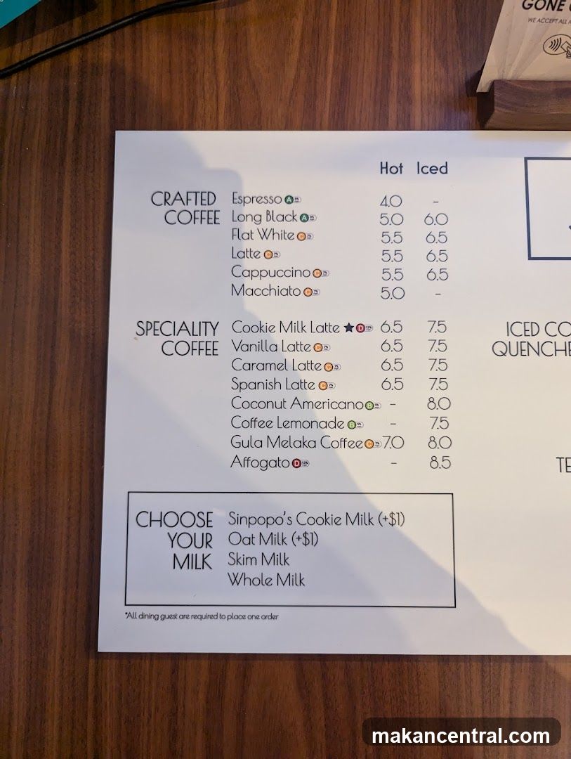 Crafted & Speciality Coffee Menu