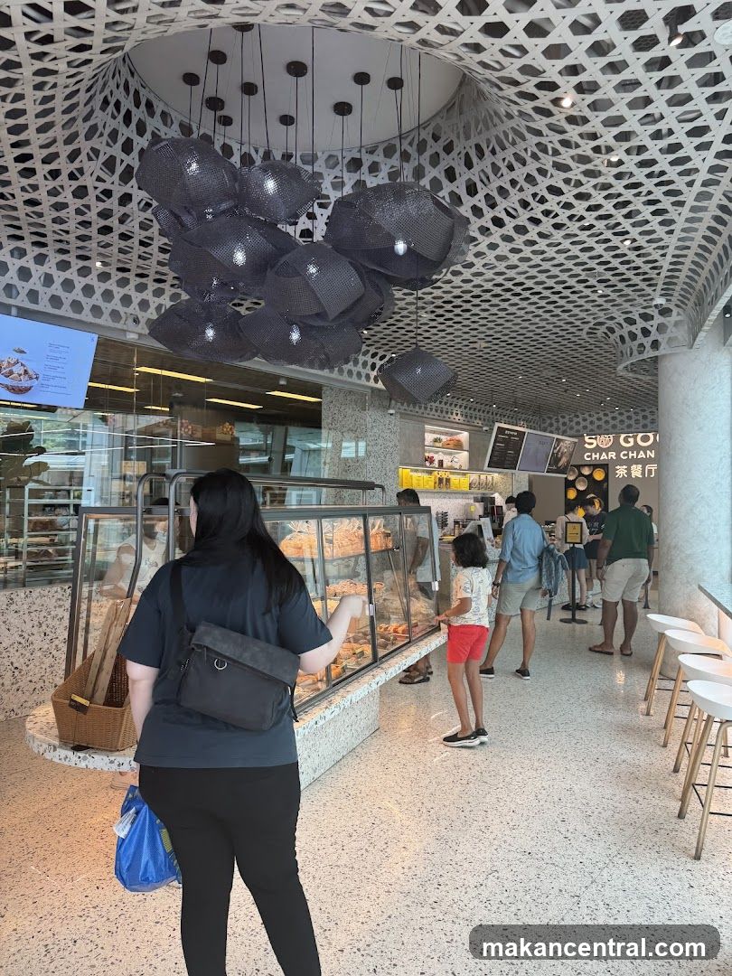 Interior of a bakery with customers