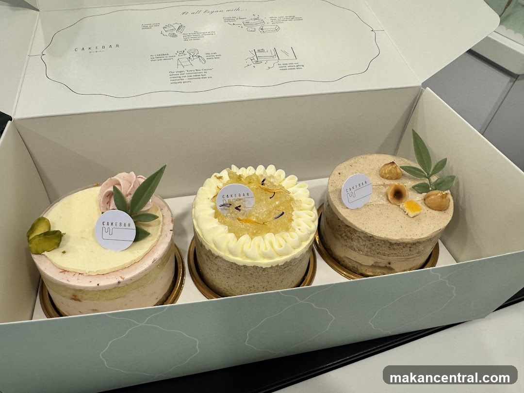 Three Small Cakes in a Box