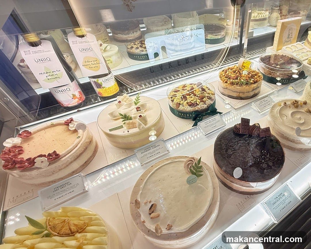 Cakes in a Display Case