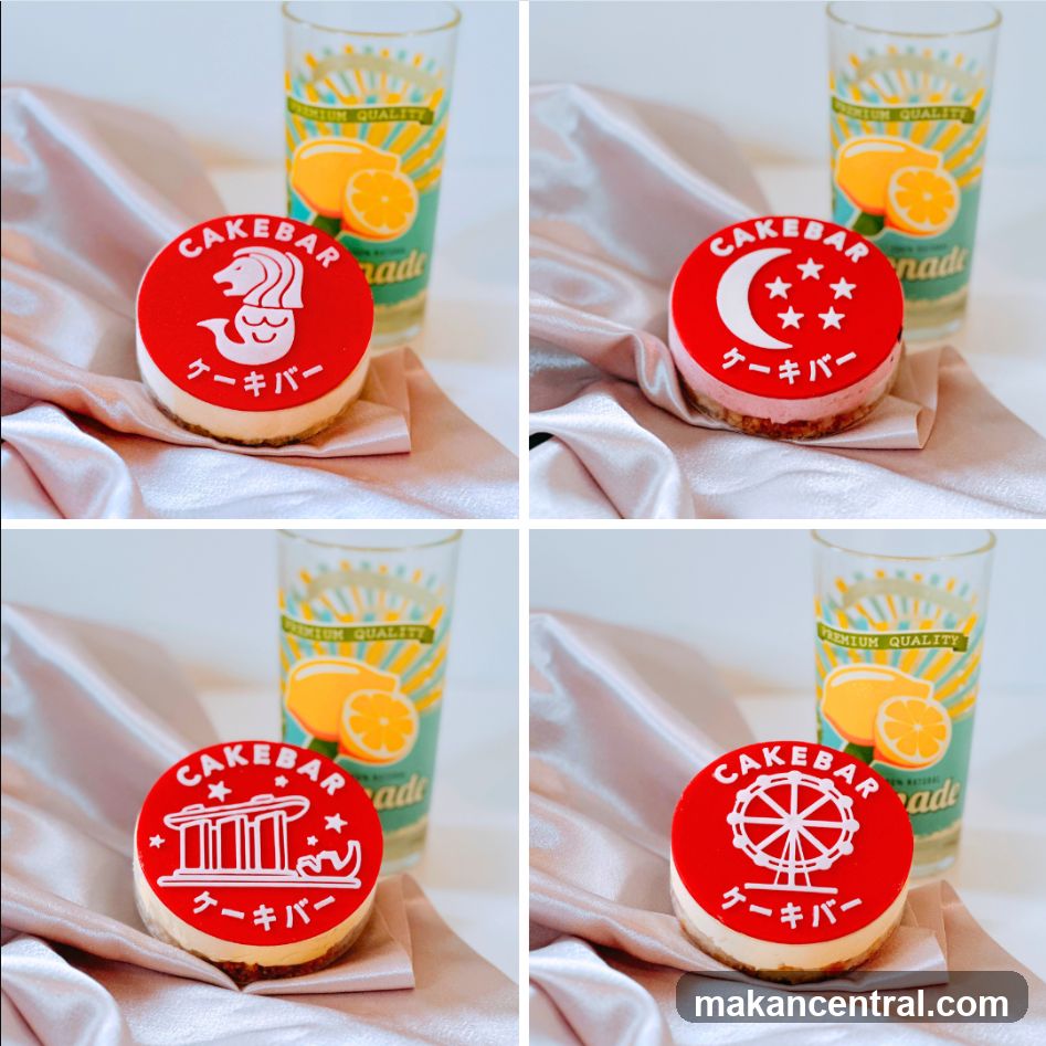 Four Cheesecakes with Singapore-Themed Toppings