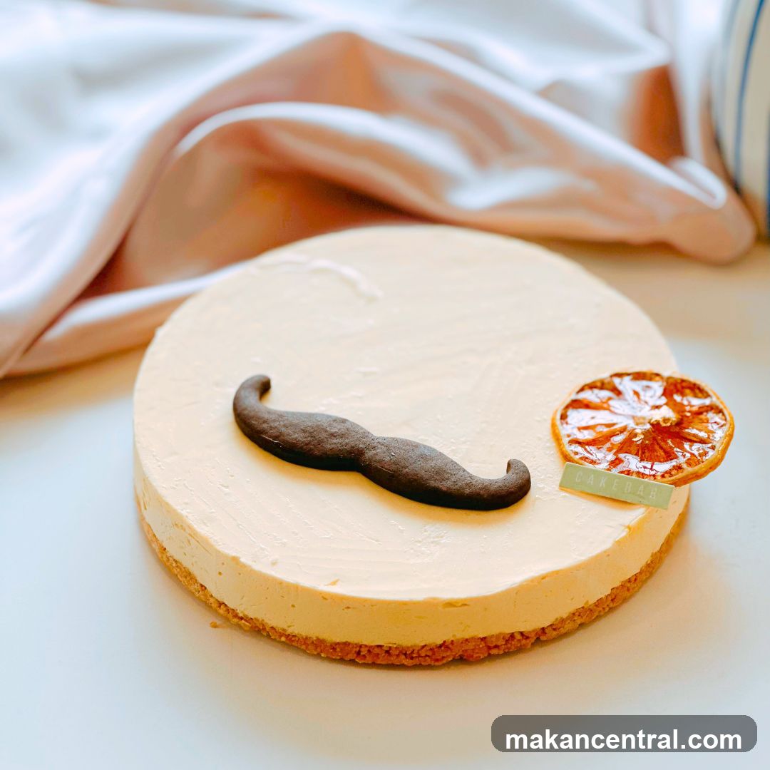 Cheesecake with Moustache Decoration