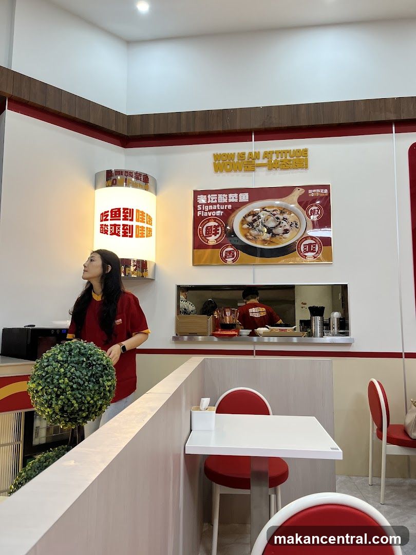 Restaurant Interior with Food Poster