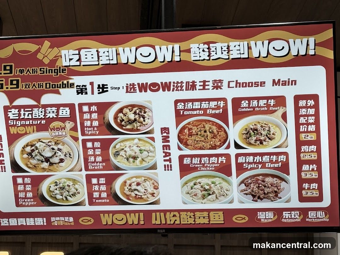 WOW! Signature Sour Fish Menu