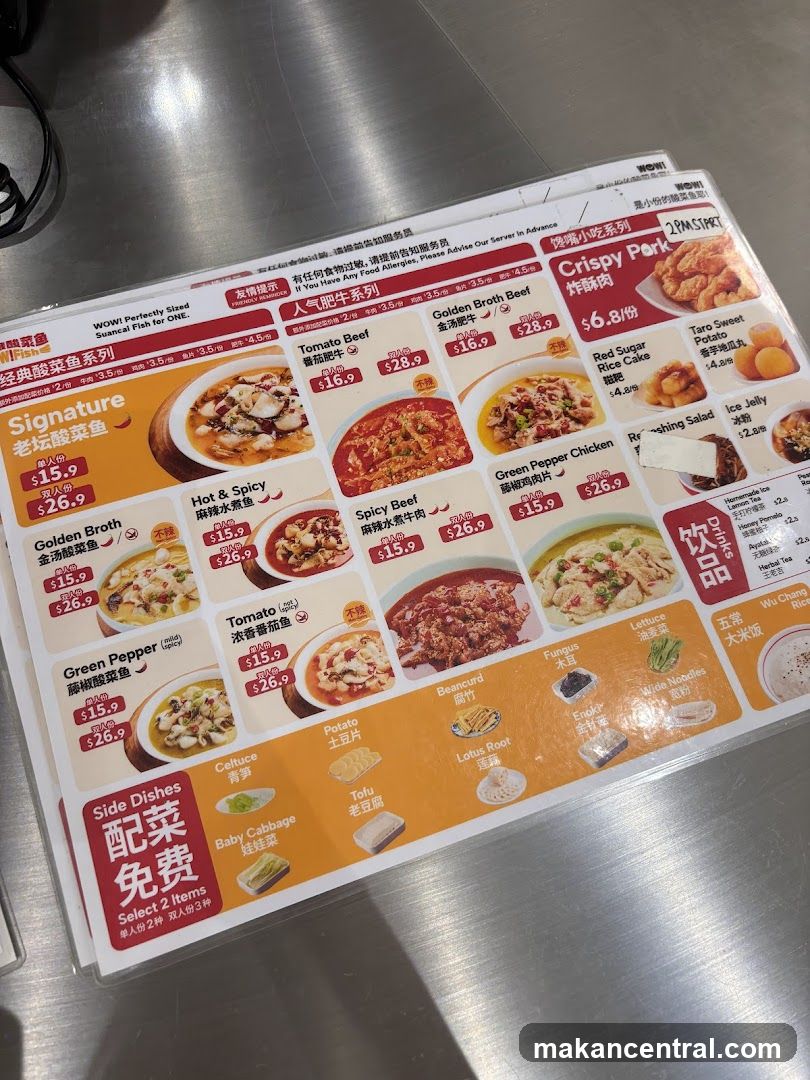 WOW! Fish Menu