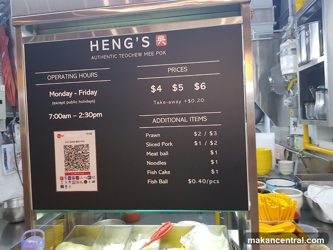 Heng's Authentic Teochew Mee Pok Menu