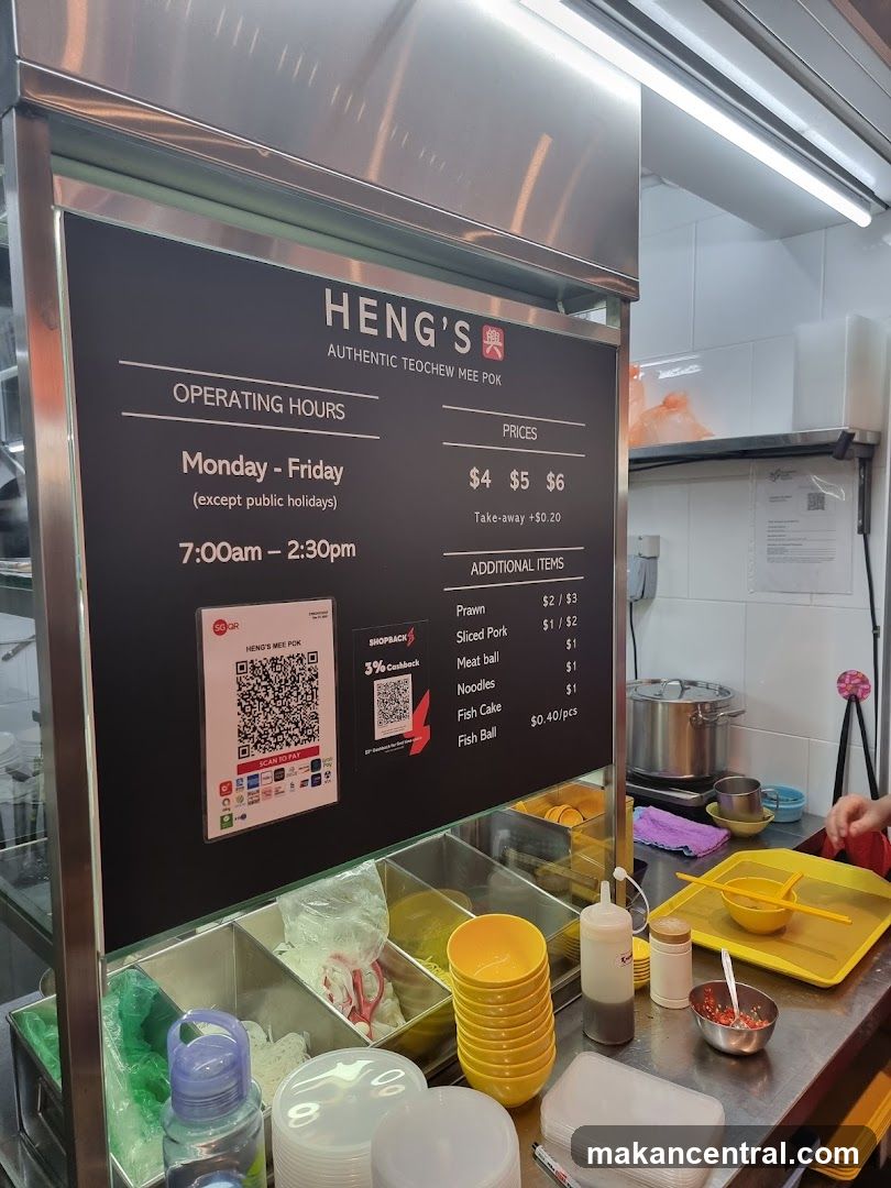 Heng's Authentic Teochew Mee Pok Menu